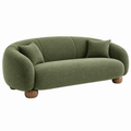Sofa 3-osobowa 220 x 95 x 78 cm z tapicerką tekstylną oliwkowa do salonu o obłych formach