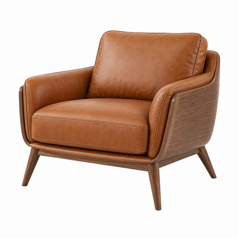Fotel 90 x 85 x 82 cm brązowy ze skóry syntetycznej w stylu retro